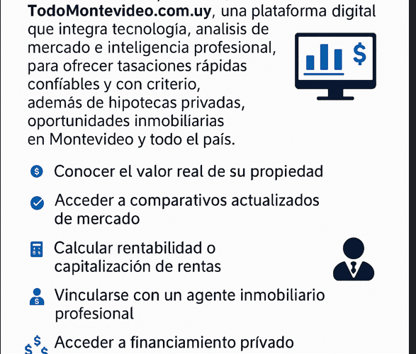 te invito a ser parte de la nueva forma de entender el valor inmobiliario en Uruguay, donde la tecnología, la experiencia y la confianza profesional se unen para transformar el mercado.